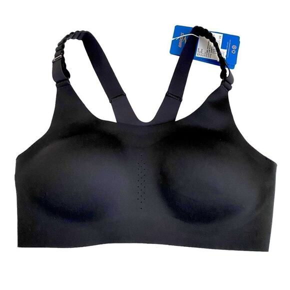 Brooks Size 44D Dare Racerback Supportive Sports Bra High Impact Support Black - Picture 1 of 8